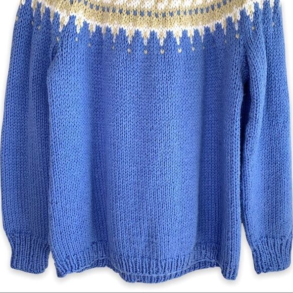 Hand KnitĀ š§¶ 100% CottonāFishermanās Fair IsleāSweater - Picture 8 of 8